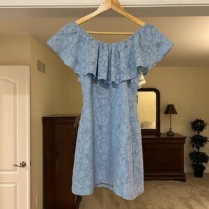 NWT Free People Blue Off-Shoulder Lace Dress – Size S